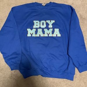 💙 BOY MAMA Sweatshirt 2XL CHENILLE LETTER PATCH NEW